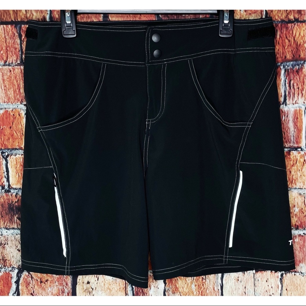 Trayl Men's Athletic Biking Cycling Ride Shorts Black Large Adjustable Waist
